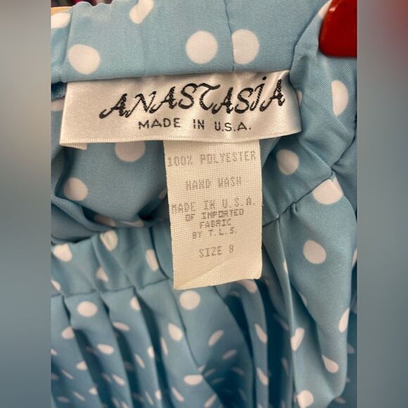 Anastasia Ladies 8 Baby Blue Polka Dot Skirt Set - Picture 7 of 11
